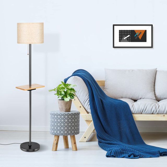 ARLIME Modern Floor Lamp with Tray Table