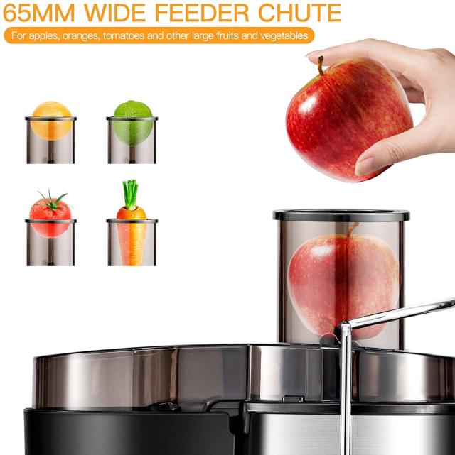 ARLIME Juicer Machines with 2.5inch Wide Mouth, 400W Masticating Juicer Extractor