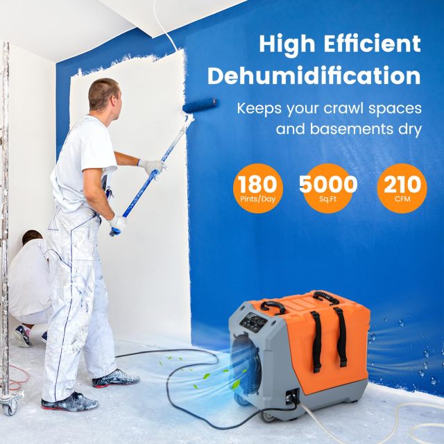 ARLIME 180 PPD Commercial Dehumidifier, with Pump & Drain Hose, Industrial Dehumidifier with Auto Defrost