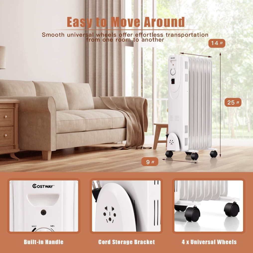 ARLIME Oil Filled Radiator Heater, Portable Radiator Heater with Thermostat