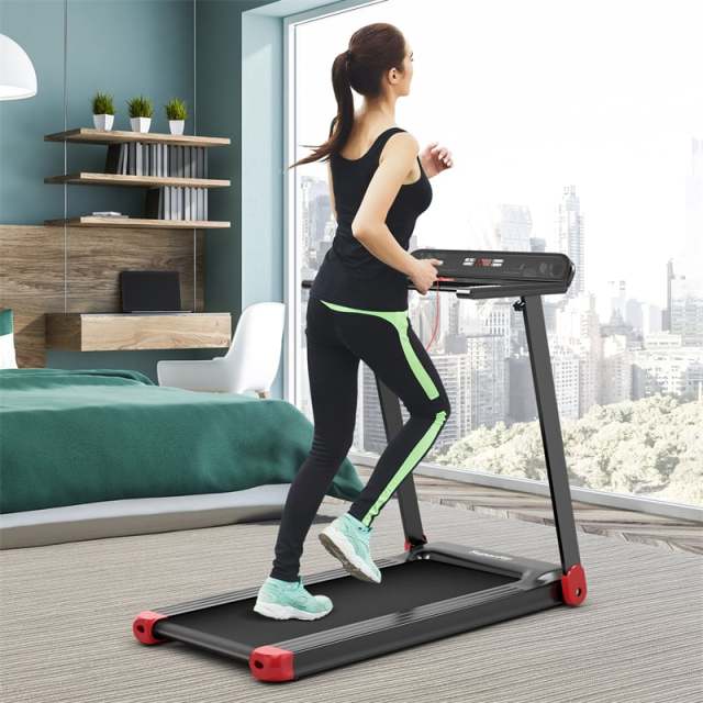 Folding Treadmill for Small Spaces with APP Control, 12 Preset Programs & 198lb Capacity, SuperFit Compact Walking Running Machine for Home Gym