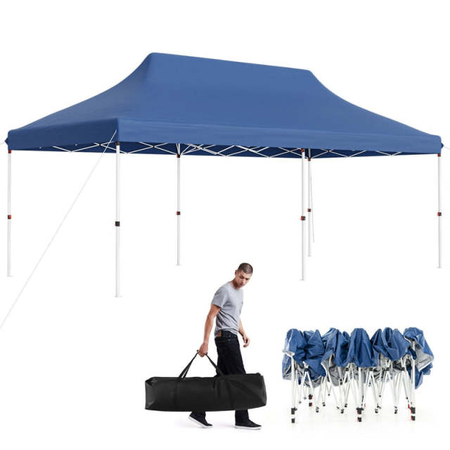 10 x 20FT Pop Up Canopy, Instant Setup Outdoor Canopy Tent with 6 Sandbags & Carrying Bag, UPF50+ Sun Protection Tent for Events, Camping