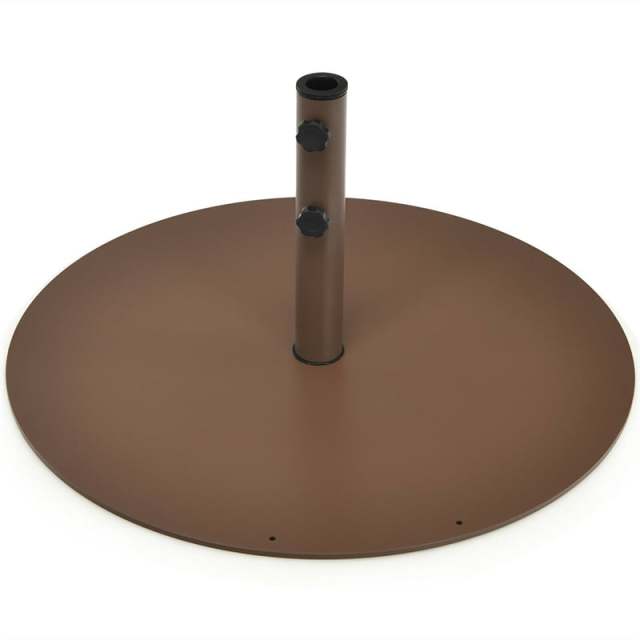 29.5 Inch Patio Umbrella Base, Round Outdoor Steel Market Umbrella Stand, 59LBS Heavy Duty Umbrella Holder with 3 Adapters for Poolside Backyard Lawn