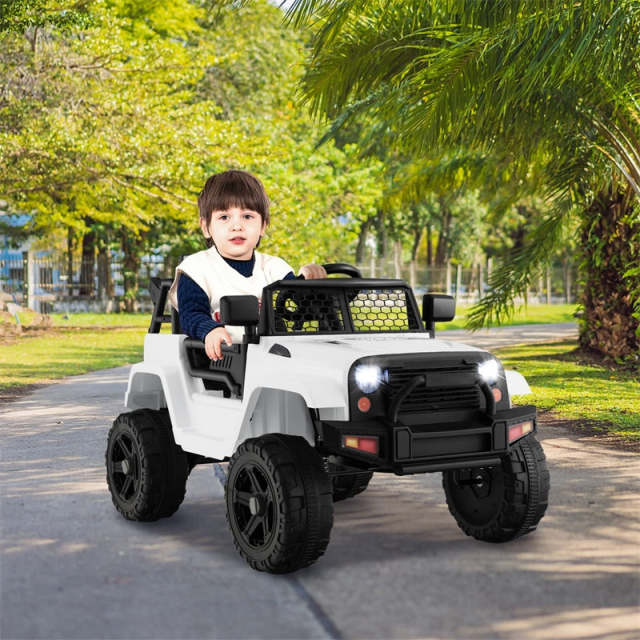12V Kids Ride-On Truck, Battery Powered Electric Vehicle with Remote Control, Headlights, Music, Ride-On Cars for Boys & Girls