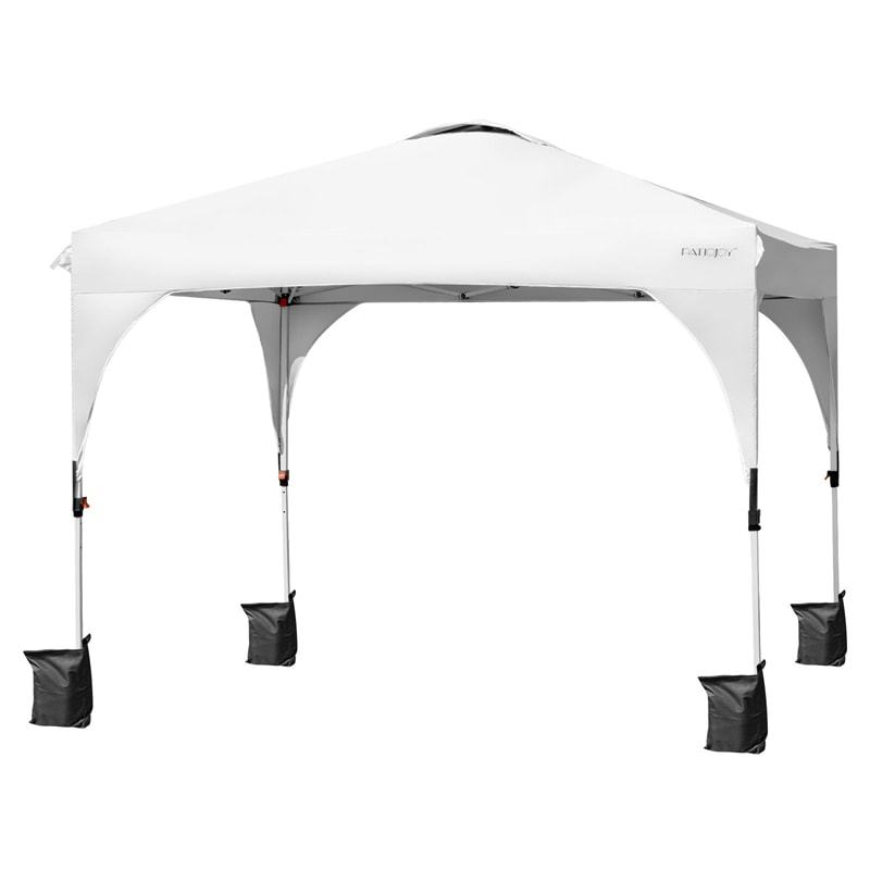 10x10FT Commercial Pop-Up Canopy with Adjustable Height & Roller Bag, Heavy Duty Gazebo Tent Instant Shelter for Camping, Parties, Backyard