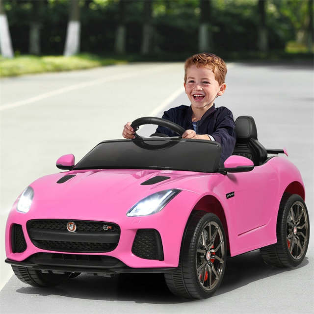 12V Kids Ride-On Car, Licensed Jaguar F-Type SVR Electric Vehicle with Remote Control, Lights, MP3, Motorized Car, Gift for Boys & Girls