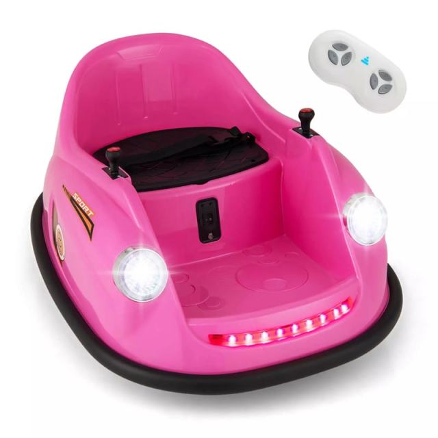 Kids Bumper Car 12V Electric Ride on Bumper Car 360° Spin with Remote Control, LED Lights, Battery Powered Baby Bumping Car Gift for Toddlers