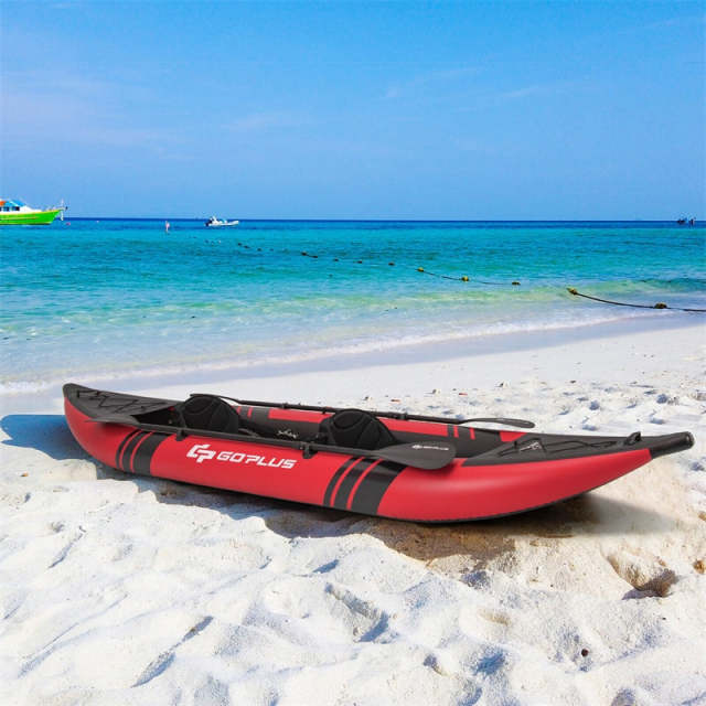 2-Person Inflatable Kayak with 2 Aluminium Paddles, EVA Padded Seats, 507LB Capacity, Carry Bag & Repair Kit, Portable Touring Kayak for Adults