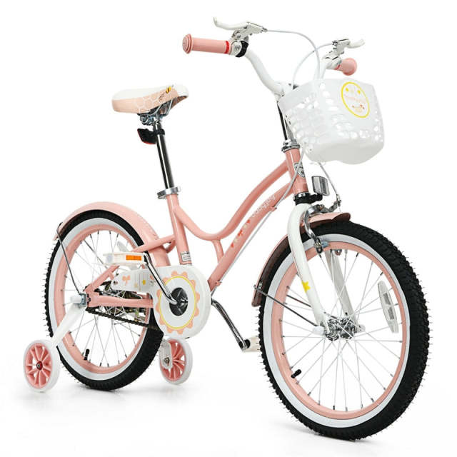 18 Inch Kids Bike, Toddler Bicycle with Removable Training Wheels & Adjustable Seat for Boys Girls