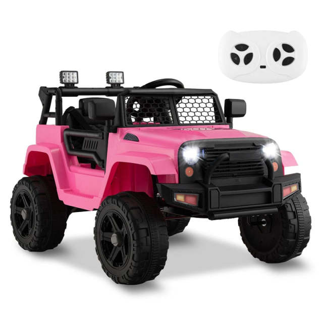 12V Kids Ride-On Truck, Battery Powered Electric Vehicle with Remote Control, Headlights, Music, Ride-On Cars for Boys & Girls