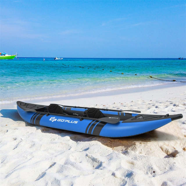 2-Person Inflatable Kayak with 2 Aluminium Paddles, EVA Padded Seats, 507LB Capacity, Carry Bag & Repair Kit, Portable Touring Kayak for Adults