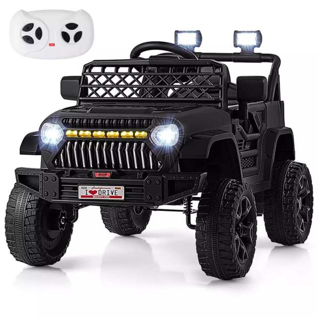 12V Kids Ride-On Truck, Electric Vehicle with Remote Control, Music & LED Lights, Battery Powered Toddler Ride-On Car for Boys & Girls 3+