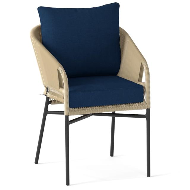 Deep Seat & Back Cushion Set with Rope Ties, Waterproof 6" Thick Indoor/Outdoor Chair Pads for Patio Furniture & Poolside