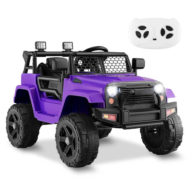12V Kids Ride-On Truck, Battery Powered Electric Vehicle with Remote Control, Headlights, Music, Ride-On Cars for Boys & Girls