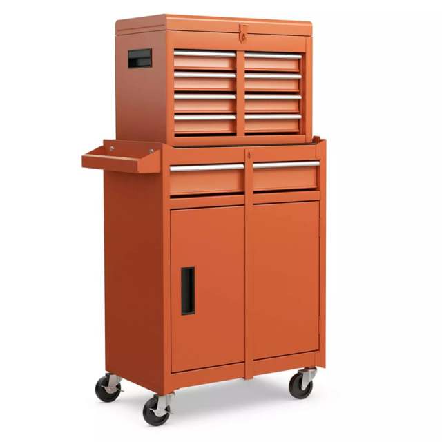 5-Drawer Rolling Tool Chest, Tool Storage Cabinet with Lockable Wheels, Detachable Top Tool Box & Adjustable Shelf for Garage, Workshop