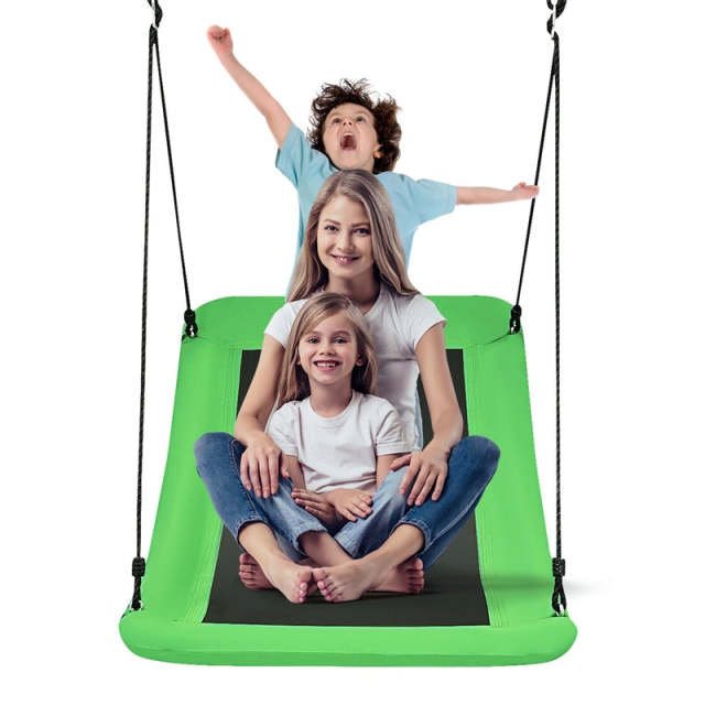 700 lbs Giant 60" Platform Saucer Tree Swing for Kids & Adults, Indoor Outdoor Swing with Adjustable Hanging Ropes & Oxford Fabric