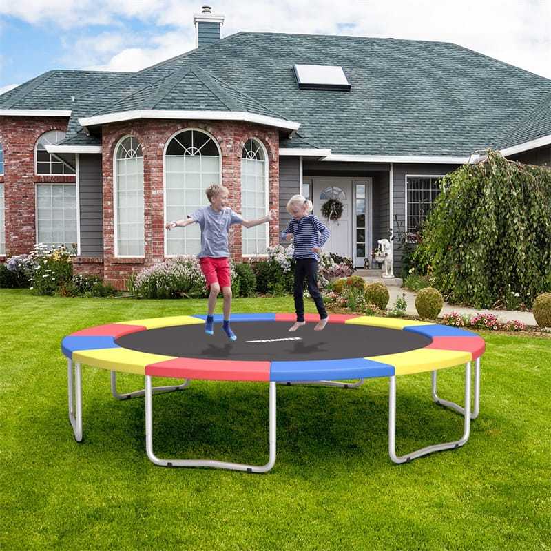 16FT Universal Trampoline Pad No Pole Holes, Tear-Resistant & Waterproof Safety Pad Replacement Spring Cover for Round Trampolines