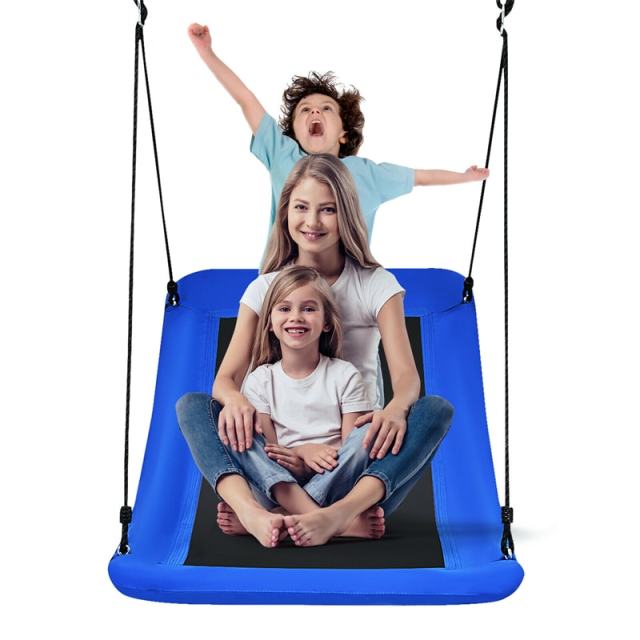 700 lbs Giant 60" Platform Saucer Tree Swing for Kids & Adults, Indoor Outdoor Swing with Adjustable Hanging Ropes & Oxford Fabric