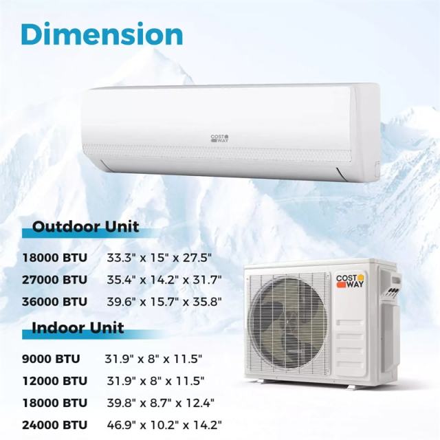 27000 BTU 3 Zone Mini Split Air Conditioner & Heater, 19 SEER2 Wifi Enabled Inverter Split System AC, Works with Alexa & Heat Pump