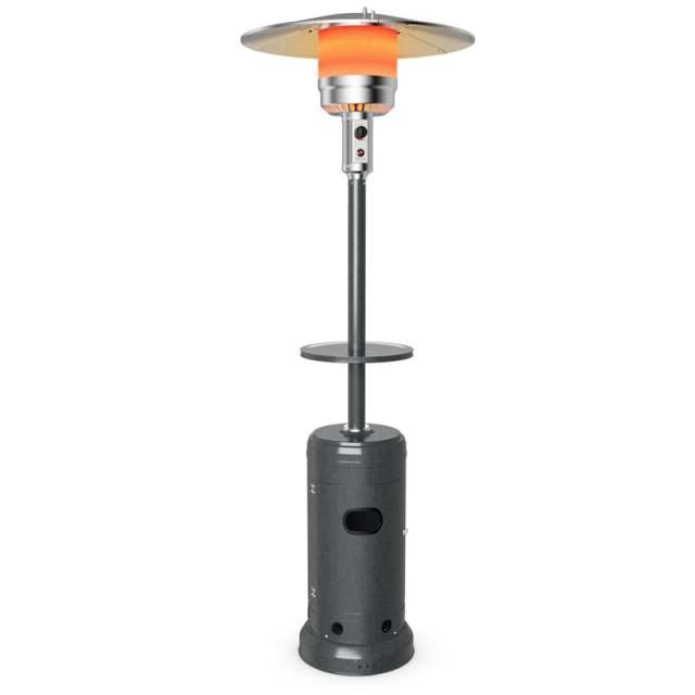 50,000 BTU Propane Patio Heater with Auto Shut-Off & Tip Protection, Commercial Outdoor Heater w/ Wheels & Drink Shelf for Backyard, Restaurant