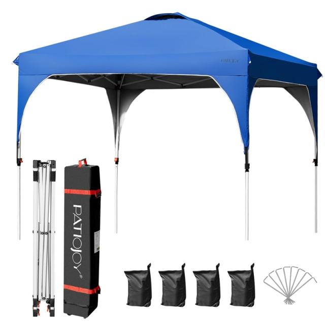 10x10FT Commercial Pop-Up Canopy with Adjustable Height & Roller Bag, Heavy Duty Gazebo Tent Instant Shelter for Camping, Parties, Backyard