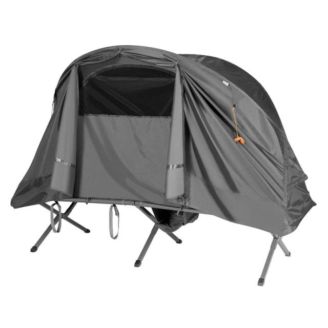 4-in-1 Folding Camping Cot Tent for 1 Person, Portable Elevated Off Ground Tent with Waterproof Cover, Air Mattress & Carrying Bag for Hiking