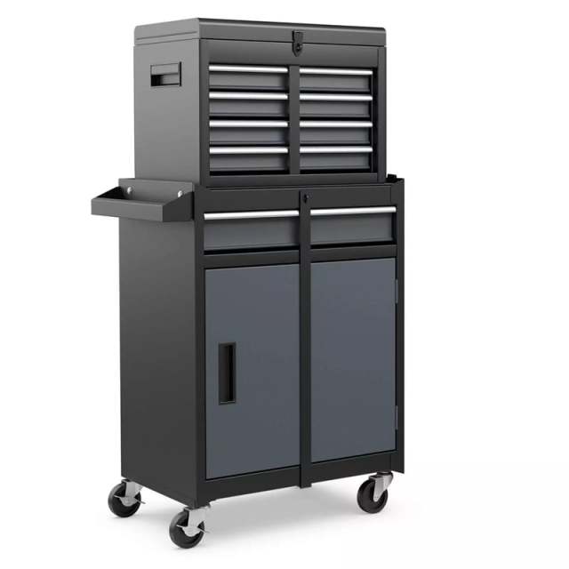 5-Drawer Rolling Tool Chest, Tool Storage Cabinet with Lockable Wheels, Detachable Top Tool Box & Adjustable Shelf for Garage, Workshop