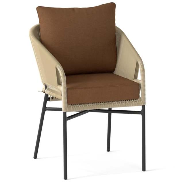 Deep Seat & Back Cushion Set with Rope Ties, Waterproof 6" Thick Indoor/Outdoor Chair Pads for Patio Furniture & Poolside