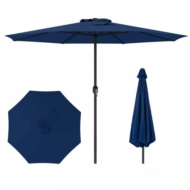 12FT Outdoor Patio Umbrella, 8-Rib Market Umbrella with Crank Handle & Vented Canopy, Sun-Protective Waterproof for Deck, Poolside, Garden