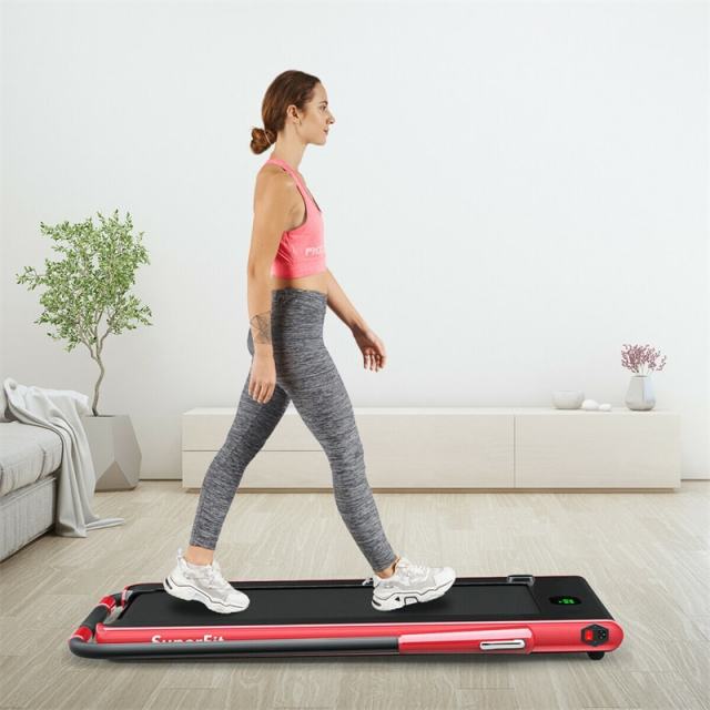 2.25HP 2-in-1 Folding Under Desk Treadmill with LED Display, Remote & APP Control, Portable Electric Walking Running Machine for Home Office