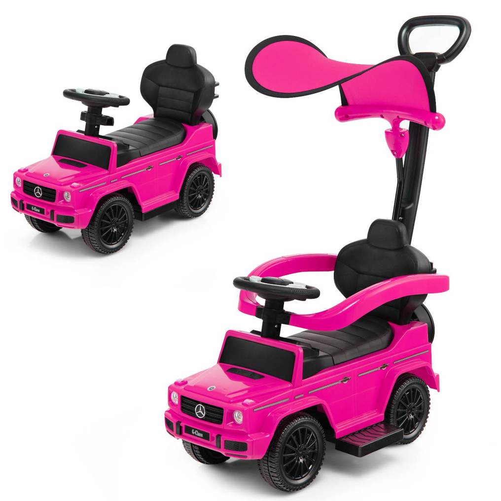 3-in-1 Licensed Mercedes Benz Ride on Push Car with Push Handle