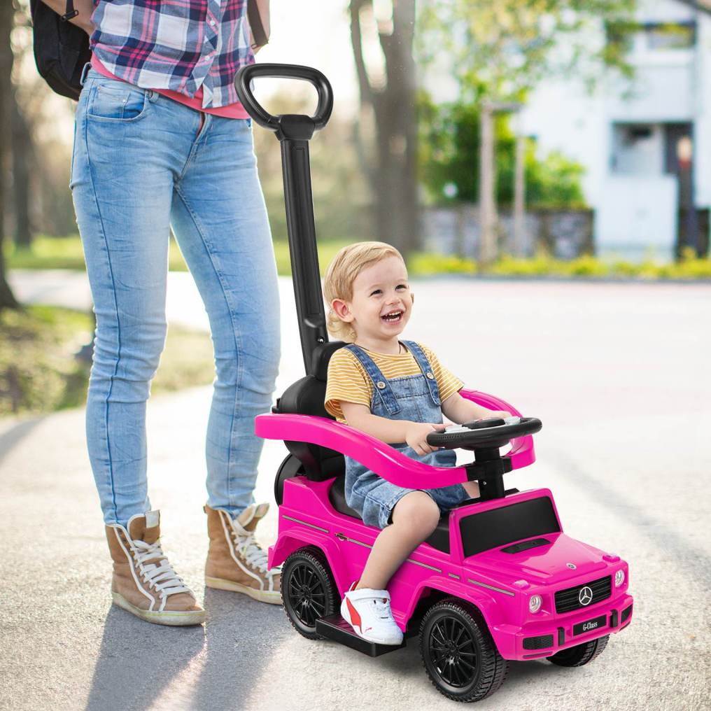 3-in-1 Licensed Mercedes Benz Ride on Push Car with Push Handle