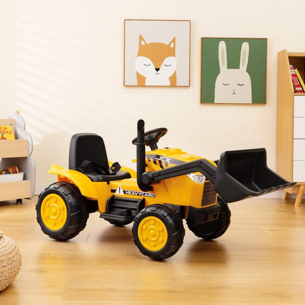 HONEY JOY Ride On Sand Digger, Metal Sit On Crane