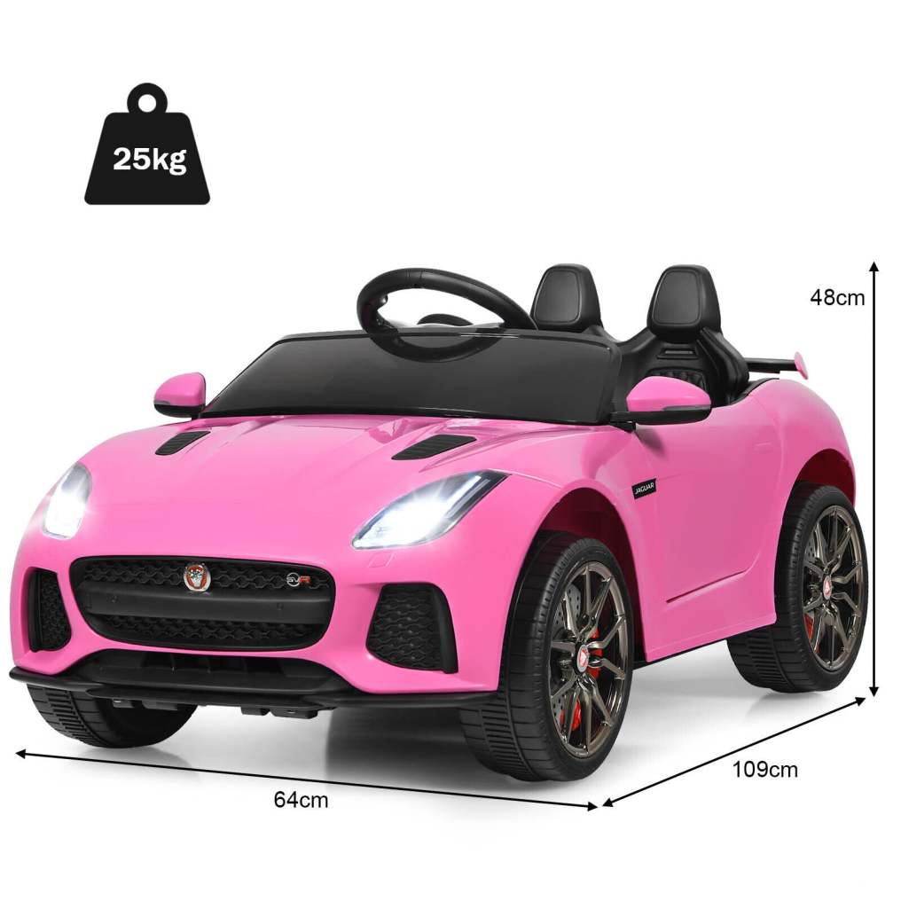 Ride on Car, 12V Licensed Jaguar F-Type SVR Battery Powered Ride on Toy w/Remote Control, Front/Rear Lights