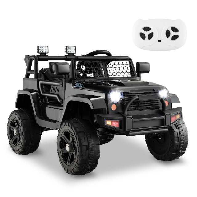 Bountech 12V Kids Ride on Car Jeep, Remote Control Battery Powered Electric Car with Spring Suspension