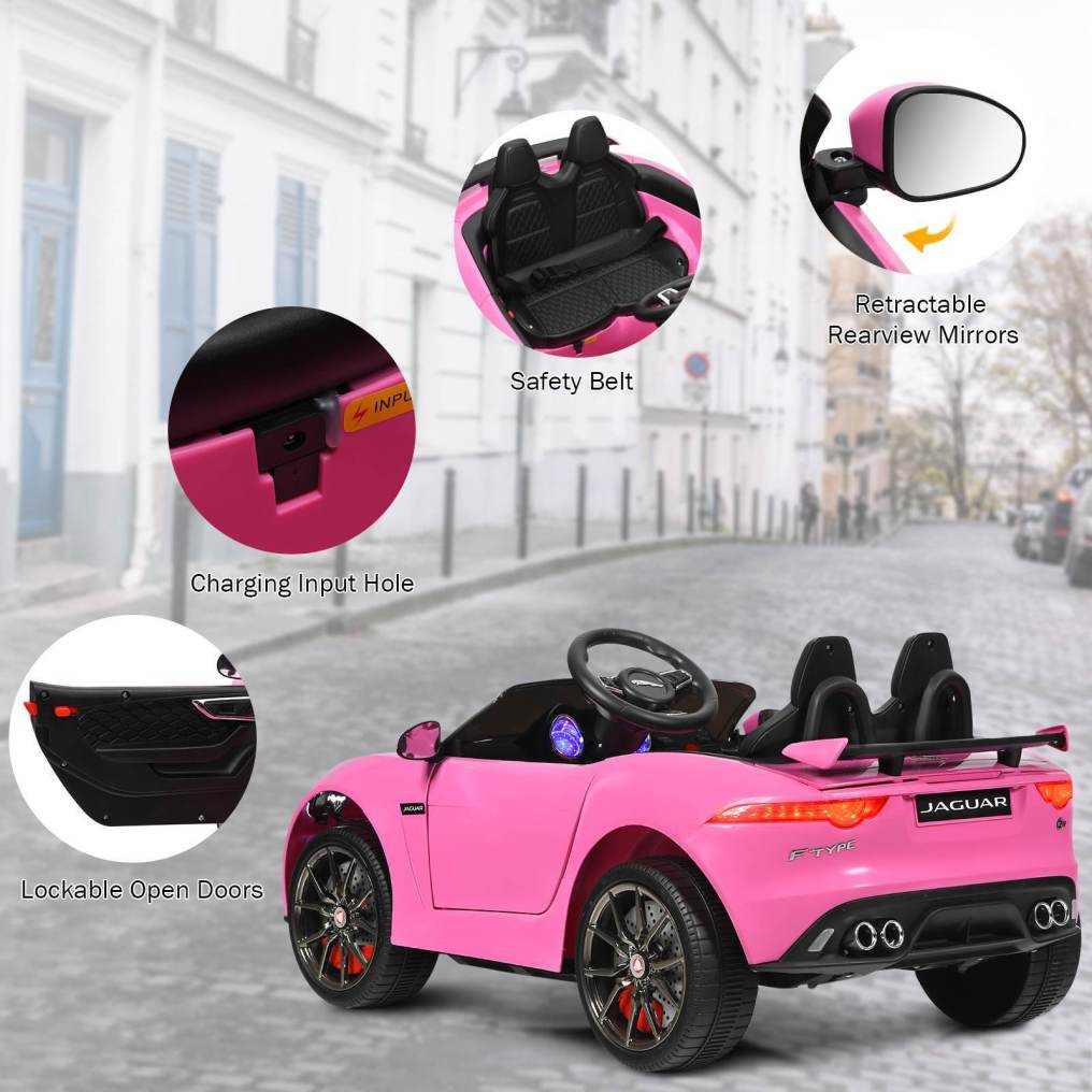 Ride on Car, 12V Licensed Jaguar F-Type SVR Battery Powered Ride on Toy w/Remote Control, Front/Rear Lights