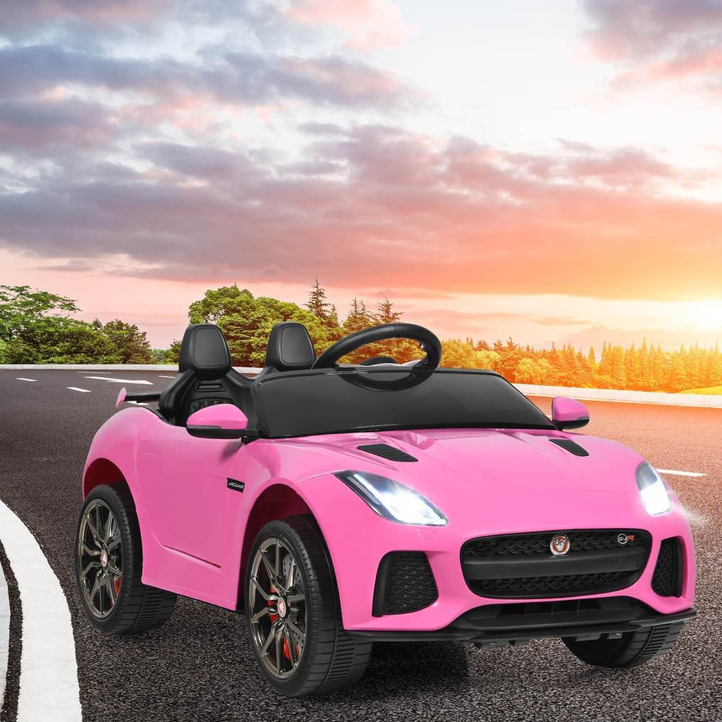 Ride on Car, 12V Licensed Jaguar F-Type SVR Battery Powered Ride on Toy w/Remote Control, Front/Rear Lights