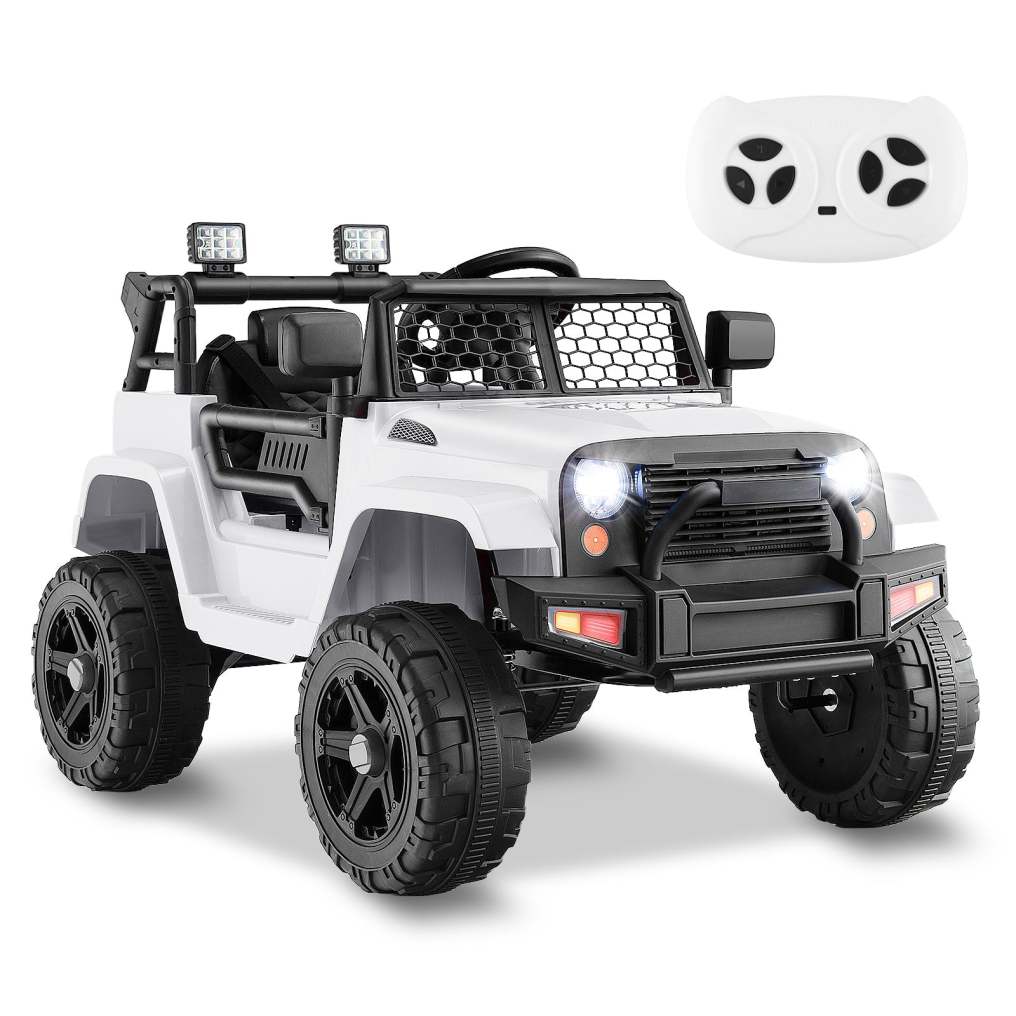 Bountech 12V Kids Ride on Car Jeep, Remote Control Battery Powered Electric Car with Spring Suspension