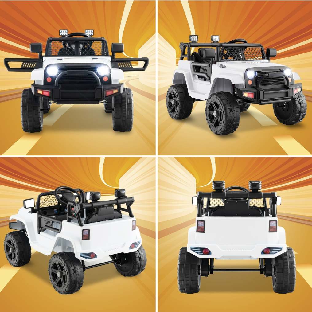 Bountech 12V Kids Ride on Car Jeep, Remote Control Battery Powered Electric Car with Spring Suspension