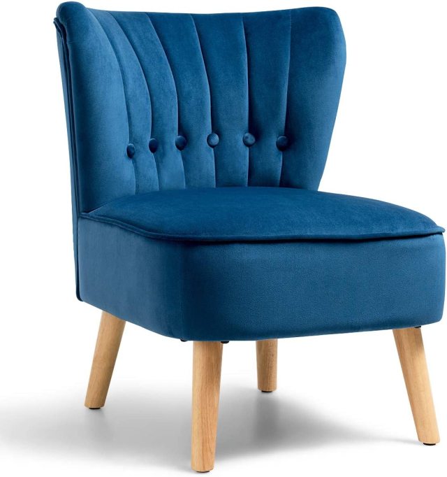 KOMFOTT Modern Velvet Accent Chair | Small Upholstered Leisure Sofa Chair