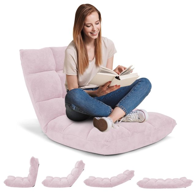 KOMFOTT Floor Chairs for Adults - Floor Gaming Chair with Back Support, 14 Adjustable Position
