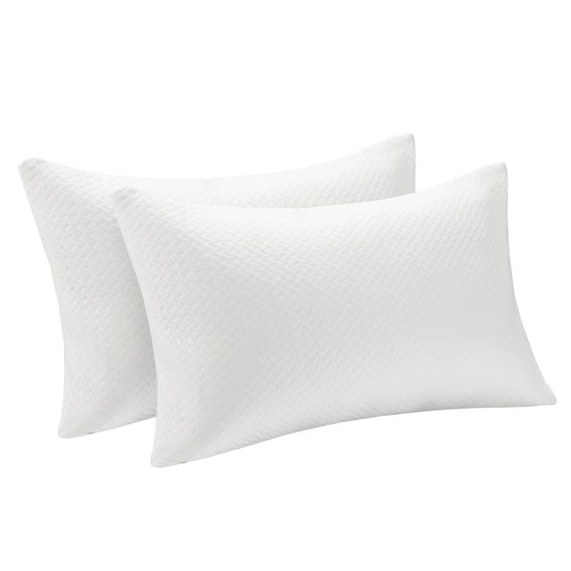 KOMFOTT 2 Pack Shredded Memory Foam Pillows with Zippered Washable Case Cover
