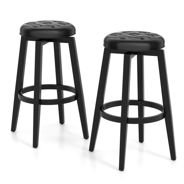 360° Swivel Bar Stools Set of 2/4 30-inch Height  Backless Bar Chairs