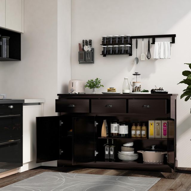 Sideboard Buffet Kitchen Storage Cabinet with Countertop 2 Cabinets & 3 Drawers