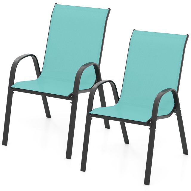 Patio Dining Chairs Set of 2/4 Stackable Outdoor Chairs