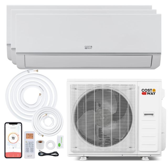 28K Tri 3 Zone Mini Split AC/Heating System | 20 SEER2 9K+ 9K+9K WiFi Enabled 208/230V (Blast Pro Series)