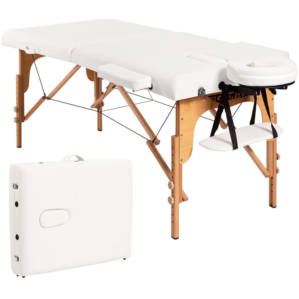 84'' Professional Massage Bed 2 Fold with Head-& Armrest Free Carry Case