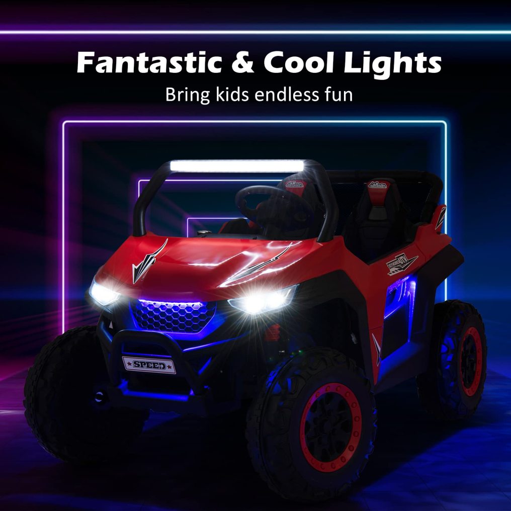 HONEY JOY 2-Seater Ride on Car, 12V Electric UTV w/Remote Control, Spring Suspension, High/Low Speed