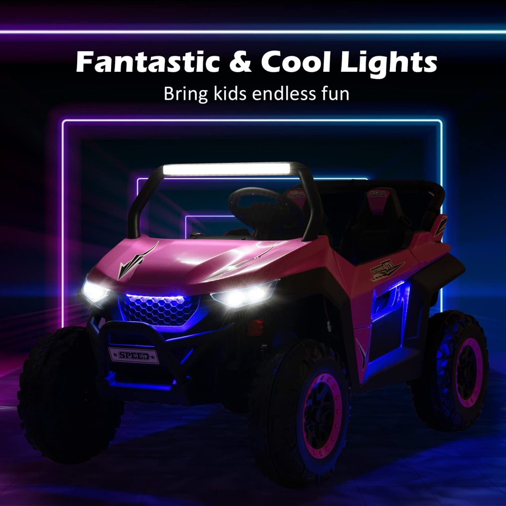 HONEY JOY 2-Seater Ride on Car, 12V Electric UTV w/Remote Control, Spring Suspension, High/Low Speed