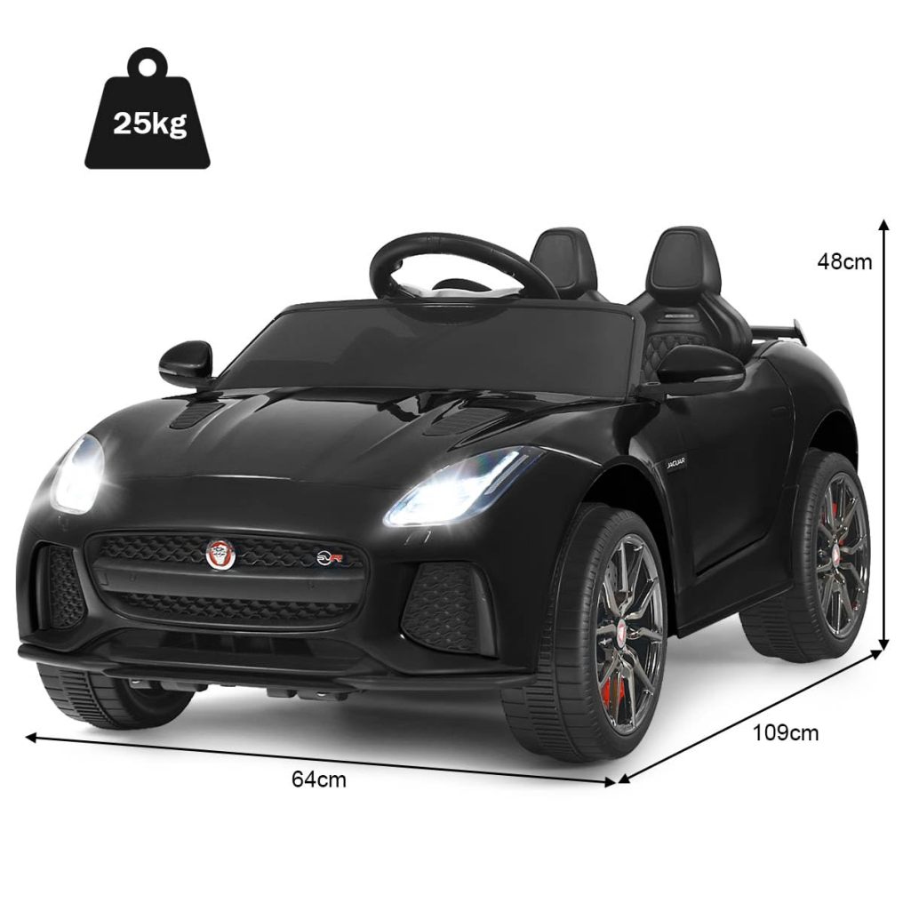 Ride on Car, 12V Licensed Jaguar F-Type SVR Battery Powered Ride on Toy w/Remote Control, Front/Rear Lights